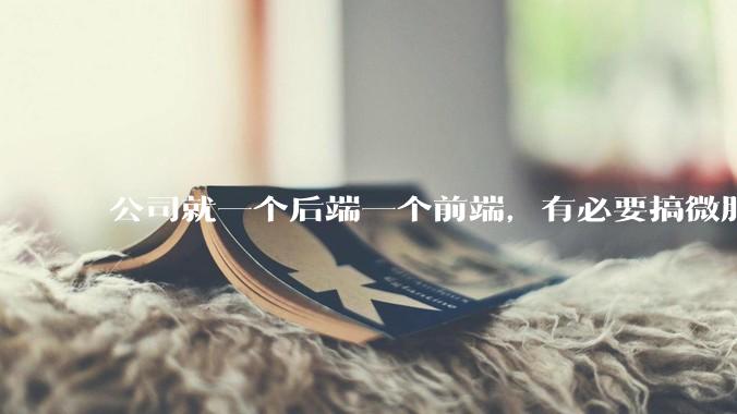 公司就一个后端一个前端，有必要搞微服务吗？
